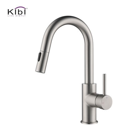 Kibi Circular Single Handle Pull Down Kitchen & Bar Sink Faucet KKF2011BN